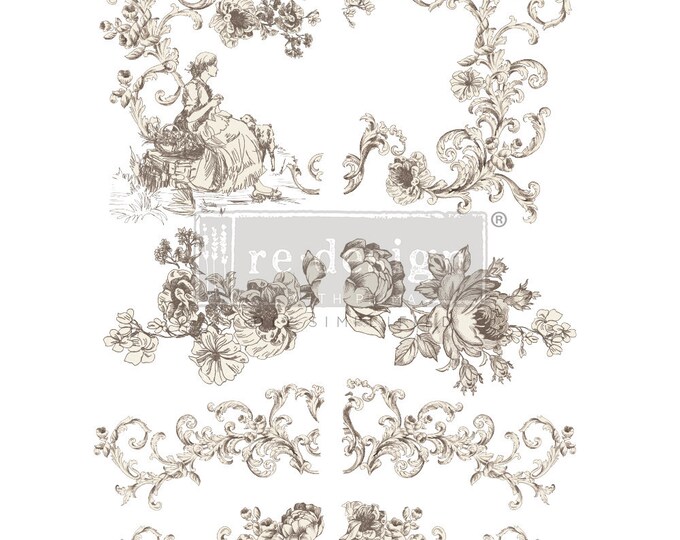 Alaina Toile, Redesign Transfer, Furniture Transfer, Rub on Transfer, Furniture Decal, French