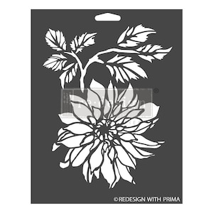 Dahlia Garden, Mylar Stencil, Reuseable Stencil, Border Stencil, Stencils for Furniture, Flower Stencil, Dahlia Stencil
