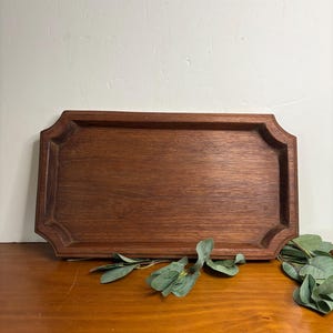 Vintage Hand Carved Hard Wood Serving Tray, Charcuterie Tray, Food Safe Finish, Food Tray, Decor Tray, Solid Wood Tray, Primitive Decor image 1