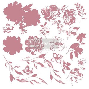 Sweet Blossoms, Decor Stamp, Scrapbook Stamp, Stamp set, Ink Stamp, Stamp for Crafts, Stamp for Furniture, Rubber Stamp, Card Making