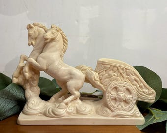Roman Horses Chariot Sculpture, Resin Roman Sculpture, Roman Chariot, G Ruggeri Sculpture