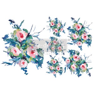 Expressive Blooms H2O Transfer, Re-Design Transfer, furniture transfer, furniture decal, Water Transfer, H2O Decal, Water Decal