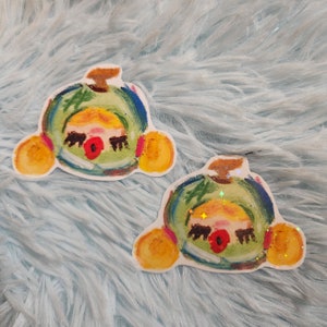 Melon Girl oil pastel Vynil Sticker Glossy Holo