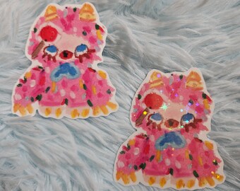 Candy Monster oil pastel Vynil Sticker Glossy Holo