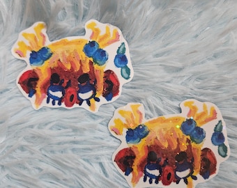 Blueberry Girl oil pastel Vynil Sticker Glossy Holo