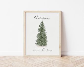 Aquarell Weihnachtsbaum Druck Individuell, Kiefer Art, Urlaub Kunstdruck, Tannen Druck, Weihnachtsbaum druckbare Wandkunst, Tannen Druck, Wacholder Kunst