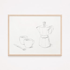 Coffee Bar Printable, Moka Pot Print, Coffee Cup Artwork, Coffee Artwork, Coffee Bar Art Print, Espresso Wall Art, Coffee Bar Wall Art