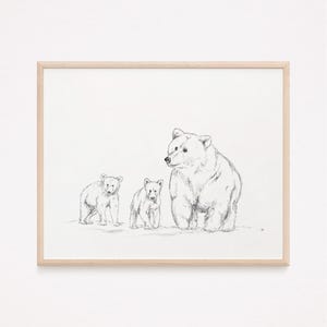 Mama Bear Print, Bear Prints Nursery, Mama Bear and Baby Bear, Bears Wall Art, Bear Family Art, Bear Printable, Bear Nursery Decor