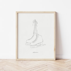 Ice Skater Print, Ice Skating Printable, Ice Skate Digital Print, Ice Skating Printable, Ice Skating Wall Art, Figure Skating Poster