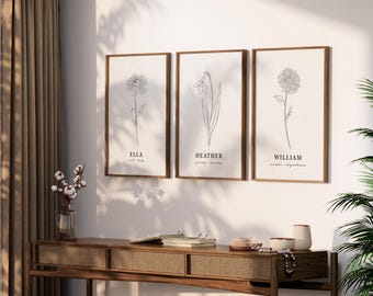 Custom Birth Flower Print: Personalized Nursery Art (Digital Download)
