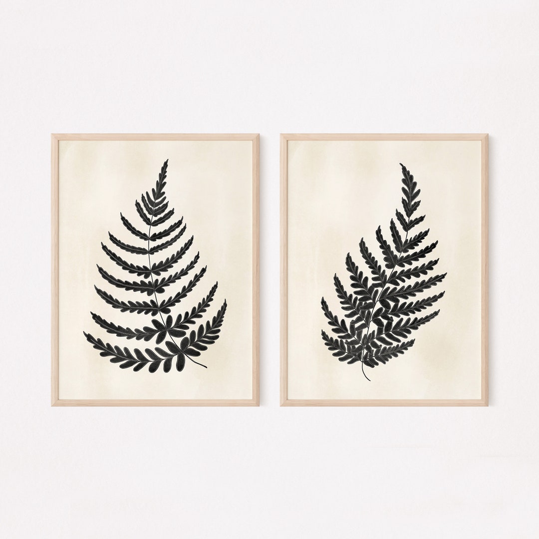 Botanical Prints Ferns, Fern Print Set, Neutral Prints Set of 2 ...