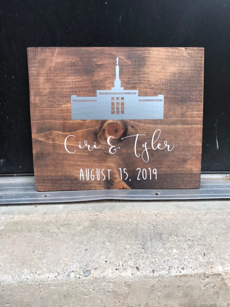 LDS/Mormon Temple Wedding Sealing Date Vinyl Wood Sign Etsy