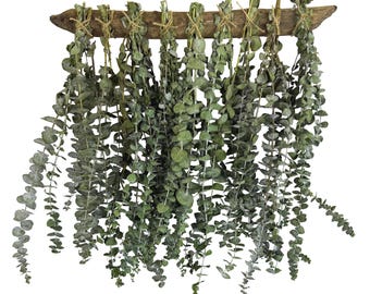 Driftwood Eucalyptus Wall Hanging | Boho Bathroom Decor | Dried Floral Spa Art | Organic Modern Art | Reclaimed Wood Decor | 13 16 26 Inch