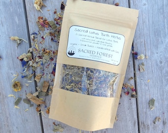 Sacred Lotus Birth Herbs | Placenta Care Blend for Lotus Birth | Antimicrobial Drying Herbs | Yarrow Sage Lavender | Natural Birth Ritual