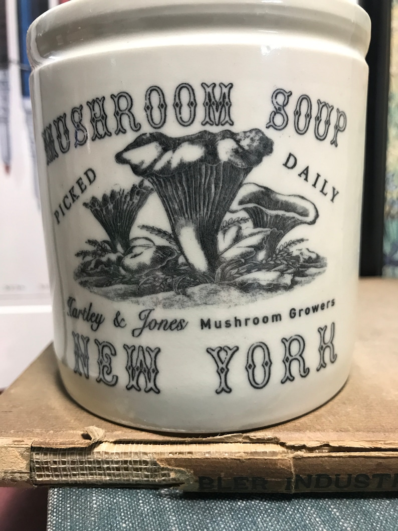 Mushroom Soup Hartley /& Jones New York Vintage Style BLACK PRINT 12 Ib Jar Preserve Jar Keillers Dundee Marmalade