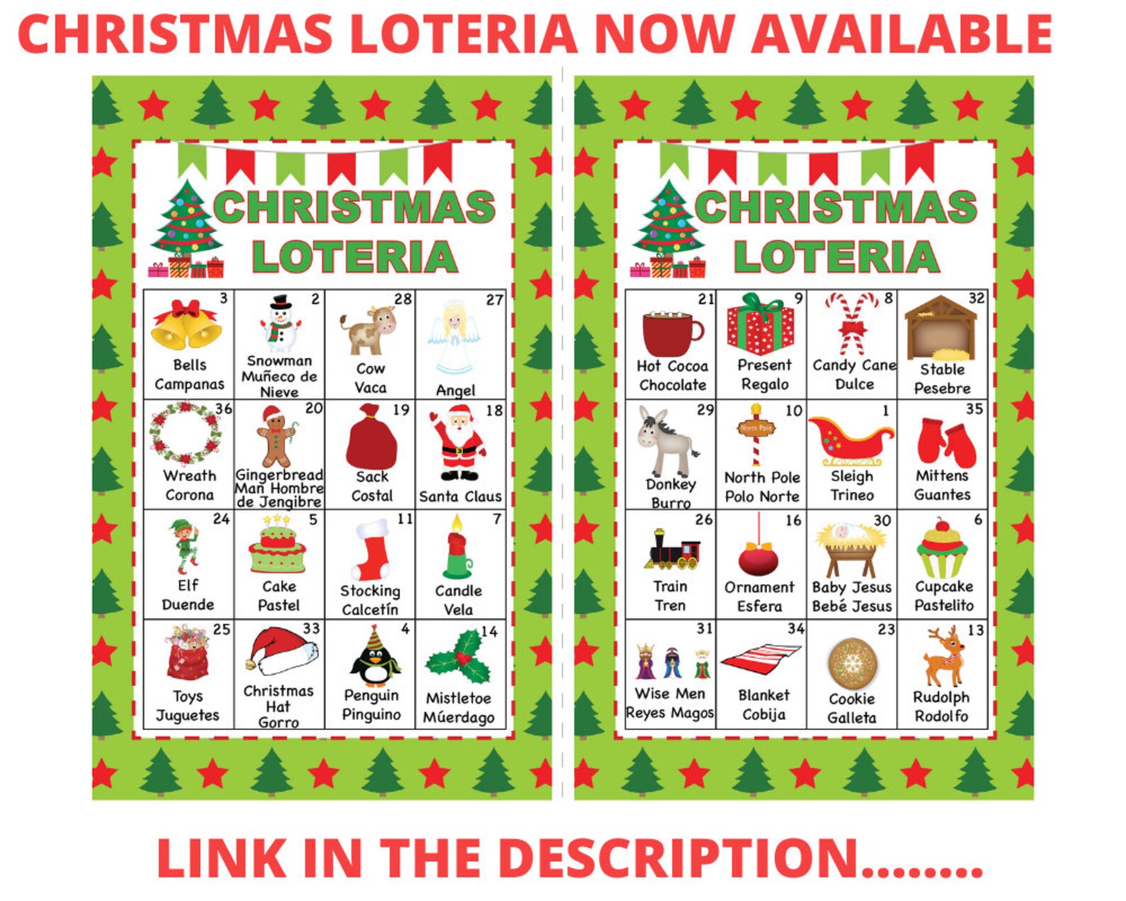 250 Loteria Cards4x4 Game Boards Digital File Instant | Etsy