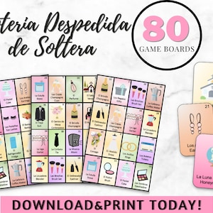 Despedida de Soltera Loteria 80 Cartas