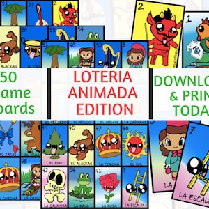 50 Loteria Cards Animada Edition , Digital File, Instant Download