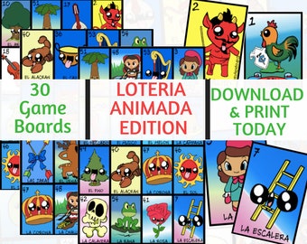 30 Loteria Cards Animada Edition , Digital File, Instant Download