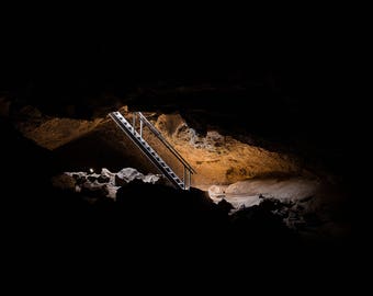 Underground Adventure | Fine Art Photography | Caving in Oregon | Lava Tube