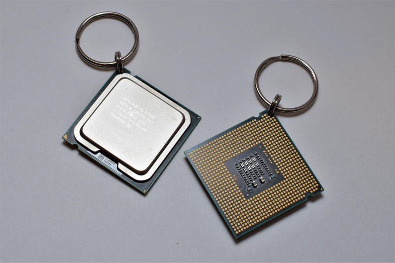 CPU Processor Keychain Intel Core 2 Duo Graduation Etsy