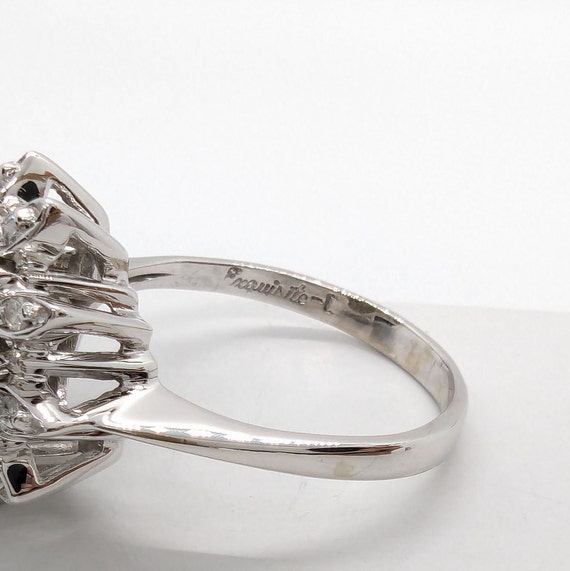 14k White Gold 1/6 TCW Snowflake Diamond Ring Siz… - image 4