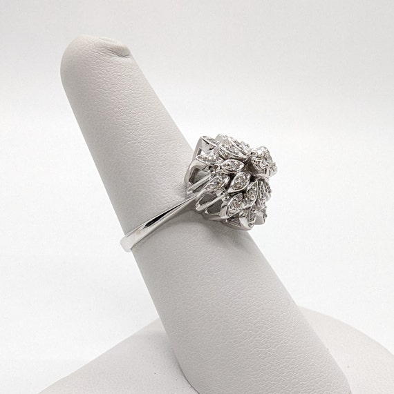 14k White Gold 1/6 TCW Snowflake Diamond Ring Siz… - image 8