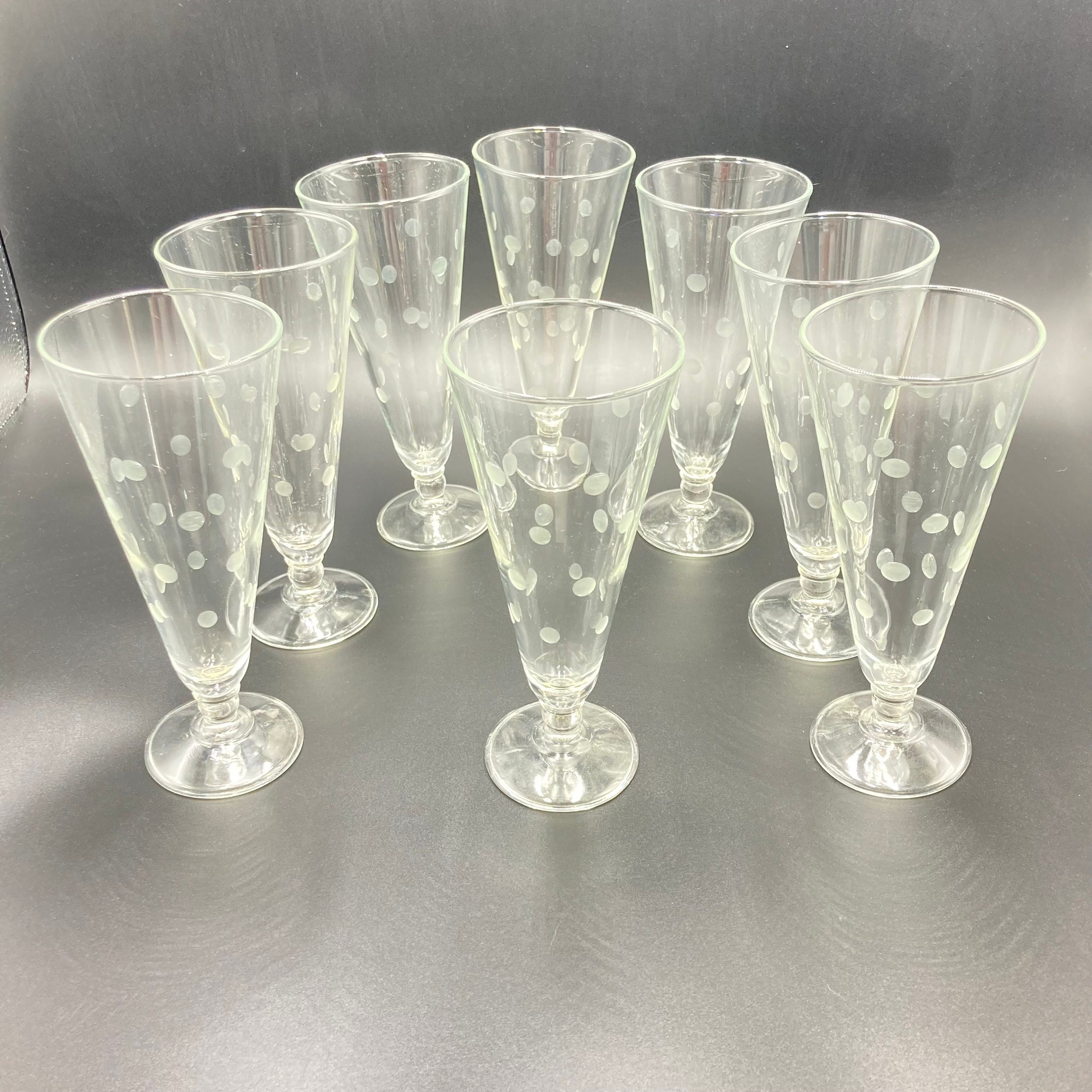 1970s Etched Polka Dot Barware or Juice Glasses, Set of Six For Sale at  1stDibs