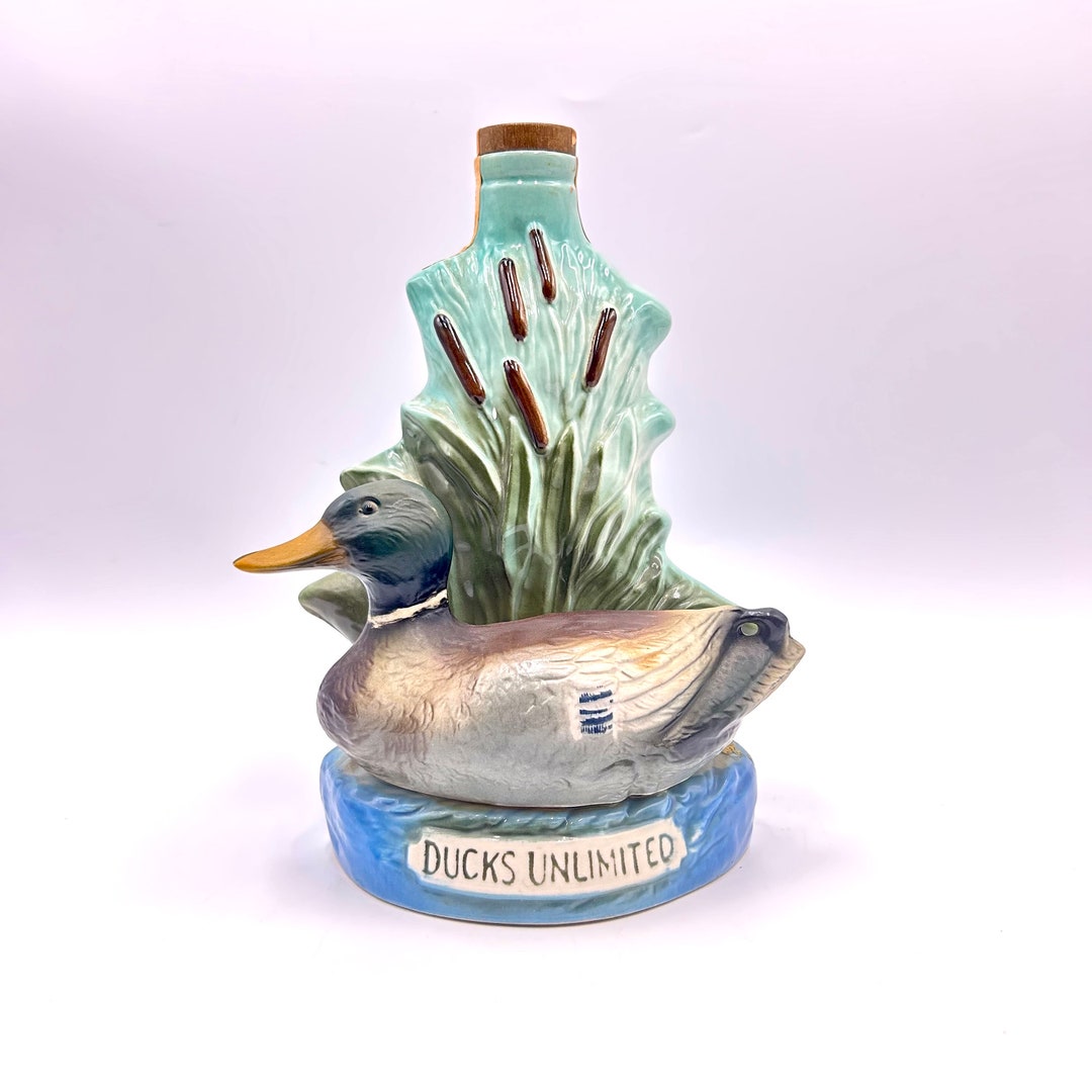 Vintage Jim Beam Ducks Unlimited Bourbon Whiskey Decanter Etsy