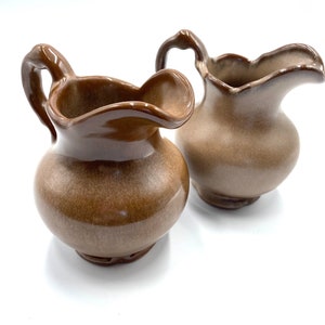 FRANKOMA Plainsman Brown Pitcher and Bowl Set, 30A, 30B, Small  Brown Satin Pitcher, Vintage Pottery, Western, Southwest, 2 sets available