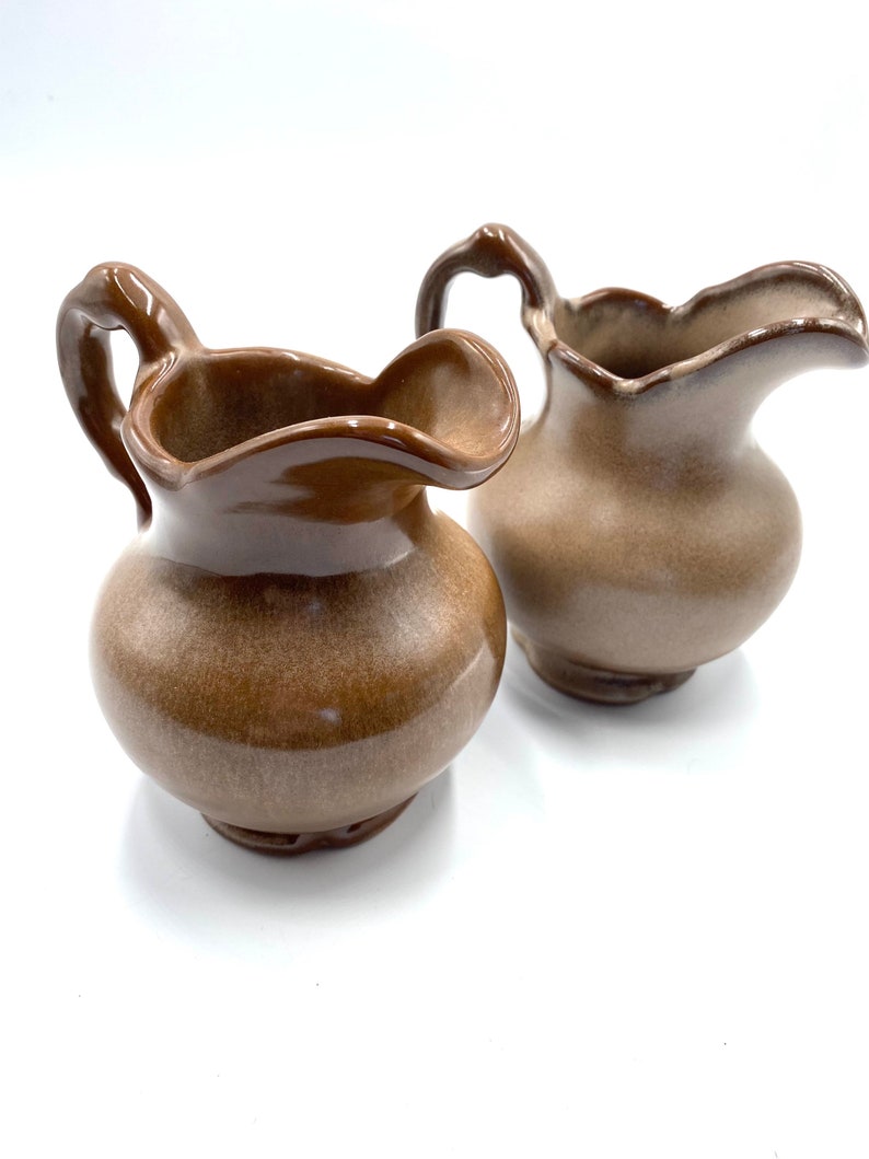 FRANKOMA Plainsman Brown Pitcher and Bowl Set, 30A, 30B, Small  Brown Satin Pitcher, Vintage Pottery, Western, Southwest, 2 sets available