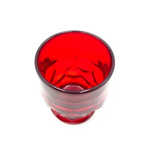 Vintage Viking Ruby Red Glass Georgian Tumbler, Honeycomb Design, Lowball Glass, Retro Glassware, Drinkware, Barware image 2