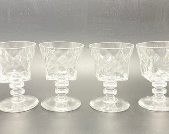 Vintage Bryce Esquare Cocktail Glasses, Set of 4, "Martini" Glasses, 4 oz, Vintage 60s Glasware Barware, Ice Cube Square Shape with Texture