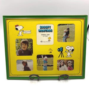 Vintage 70s Charlie Brown Snoopy Picture Frames, Sold I dividually, Yellow, Green, Multi Picture Collage Display
