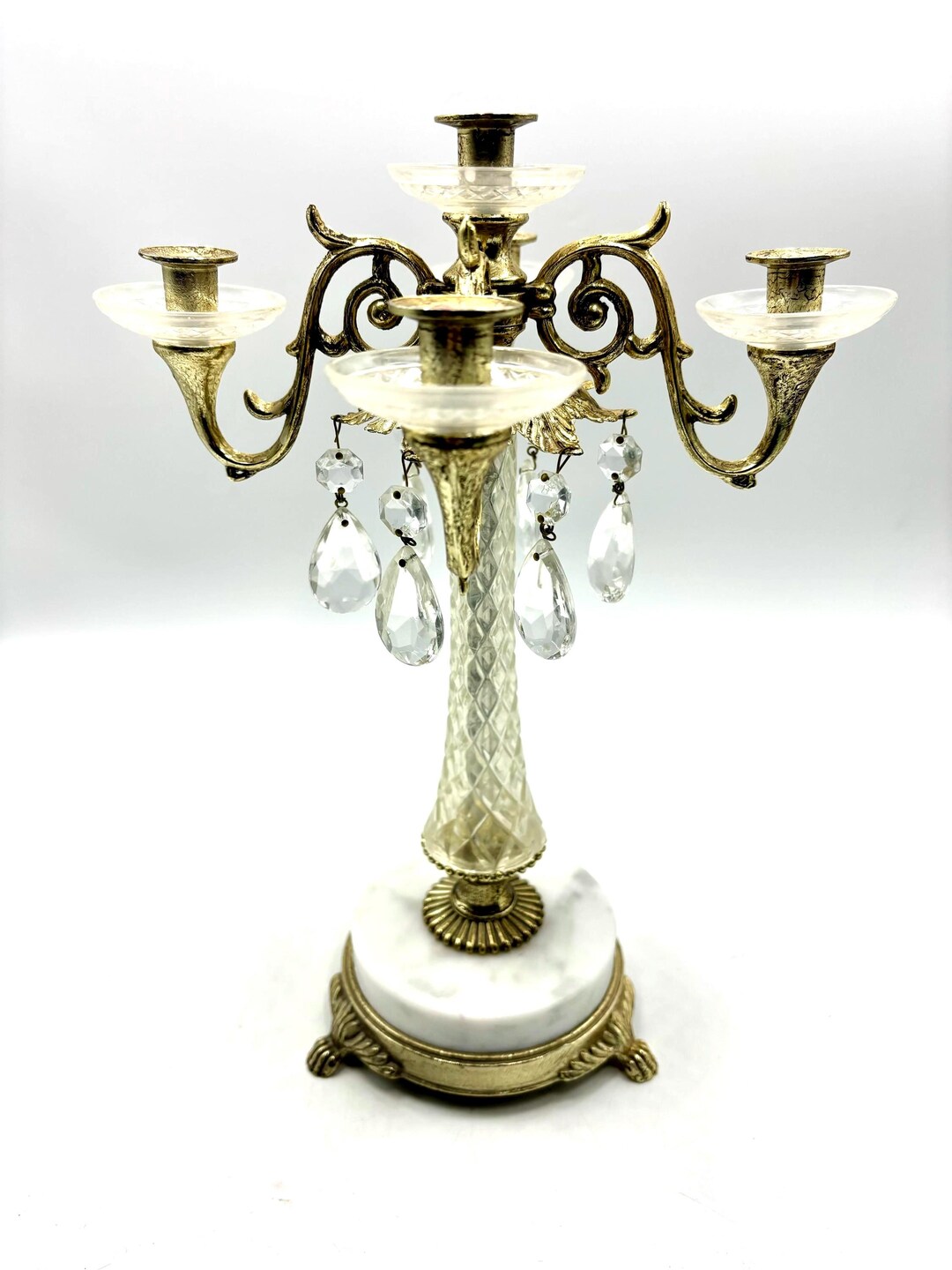 Vintage Hollywood Regency, Old Hollywood Glam Candle Holder, Gilded ...