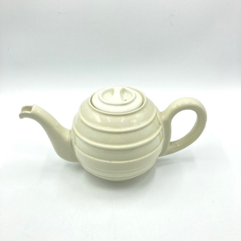 Bauscher Weiden Art Deco Teapot, D.R.P., Cream Off White, Tea Pot, Made in Germany, Vintage Mid Century Coffee Tea, Kitchenware image 7