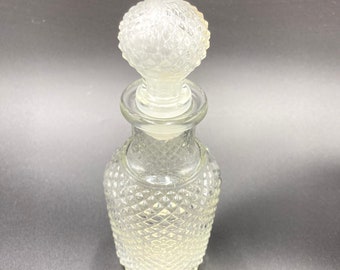 Vintage Avon Bottle Flovour Fresh Clear Diamond Perfume Bottle, Apothecary, Decanter, Bottle Stop Top, Label Intact, Bedroom Bathroom Decor