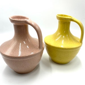 Pfaltzgraff Pottery Mid Century Pink Speckled Pitcher, Water Jug, Decanter, Water Pitcher, York, PA USA, Vintage Dinnerware