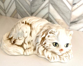 Vintage White Cat Figurine, The Loveables by Shafford Collection, 70s, Made in Japan, Persian Kitty, Kitten Figure , Home Decor