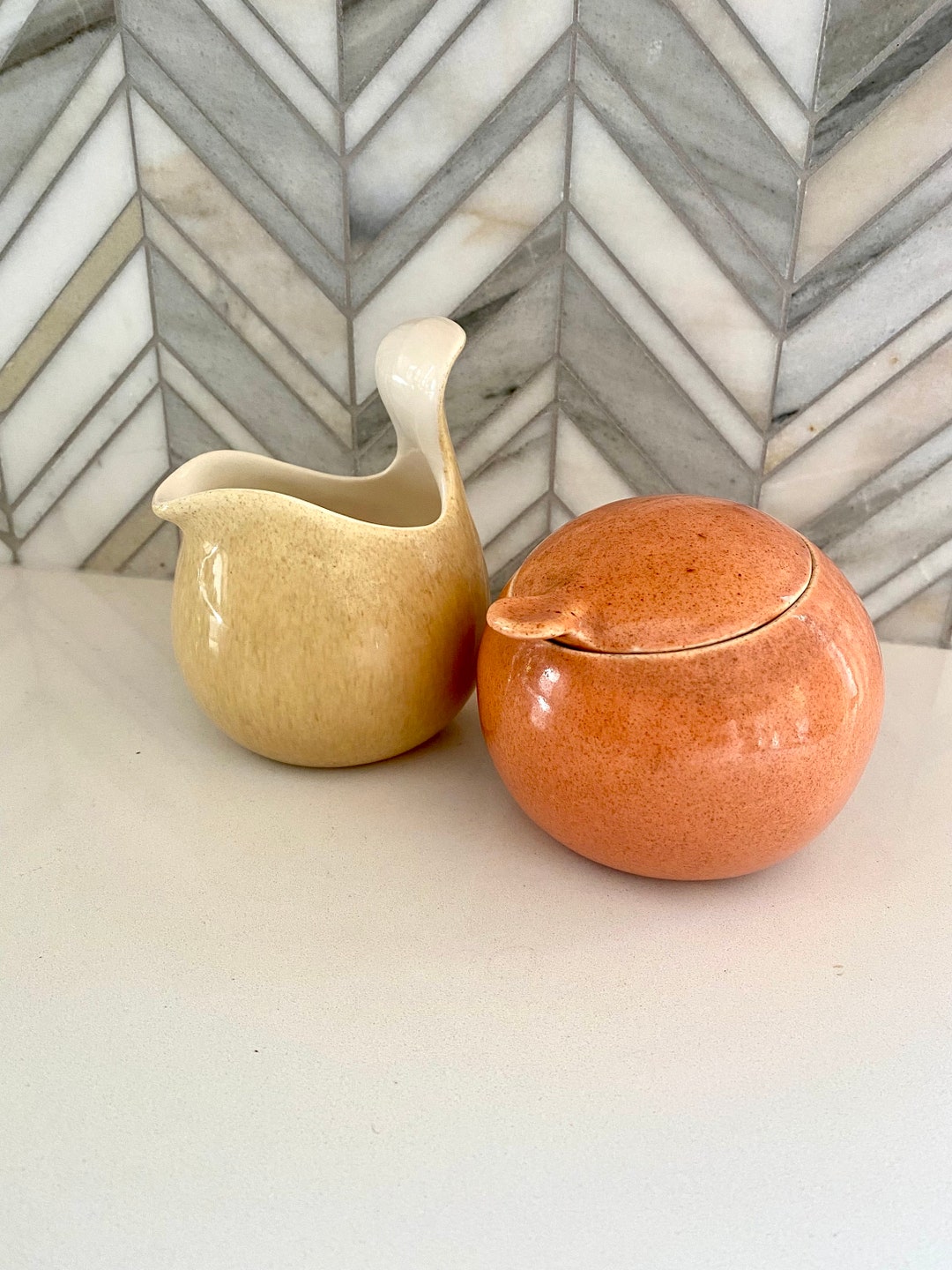 Red Wing Pottery by Eva Zeisel Town & Country Sugar Bowl with Lid and