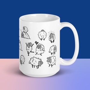 Busy Sheep Cute Sheep Large Coffee Tea Mug