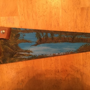 Hand Painted Saw Blade, Wall Decoration,