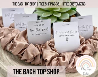 Bridesmaid Scrunchies Scrunchie Bridal Gift Party Favor Bachelorette Party Favor Custom Message Card Included Wedding Accessory Elegant