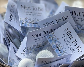 Wedding Favors Mint To Be , Flower Lifesaver Mint Party Favor Tag, Mint To Be Rustic Wedding Favor, Bridal Shower Favor, Save The Date