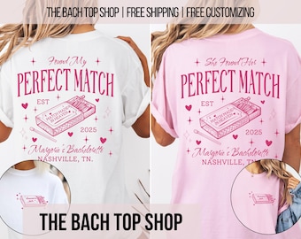 Perfect Match Bachelorette Shirts – Bride & Bridesmaid Custom Party Tees, Las Vegas Bachelorette Shirts, Bridal Party Gifts, Bach Trip Merch