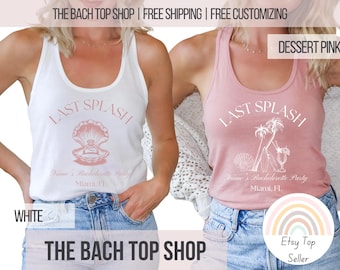 Bachelorette Party Tank Top for Bride Bridesmaid Shirts For Miami For Bridal Party Tanks Last Splash Tops For Bach Party Trip
