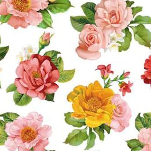 Decalque em cerâmica (Chintz) - 83375-B Dulce Garden grande sem BG - Decalque em porcelana - Decalques em cerâmica