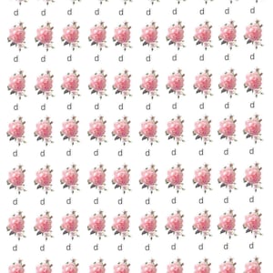 May include: A white background with a repeating pattern of pink rose bouquets. Each bouquet is made up of several pink roses with green leaves.