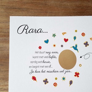 CARTE À GRATTER - Rara... commence par un b... carte à gratter - annonce de grossesse bébé - à personnaliser avec le nom