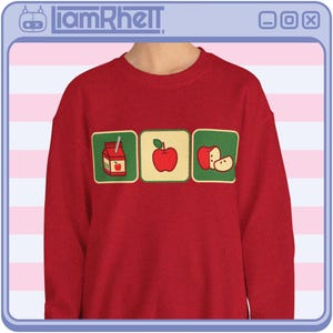 Rode appelvierkantjes | Leuke cadeaus uniseks grafische ronde hals voor fruitliefhebbers S-2XL